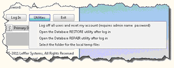LoginUtilitiesMenu