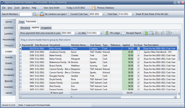 MainLedgerPaymentsApplied